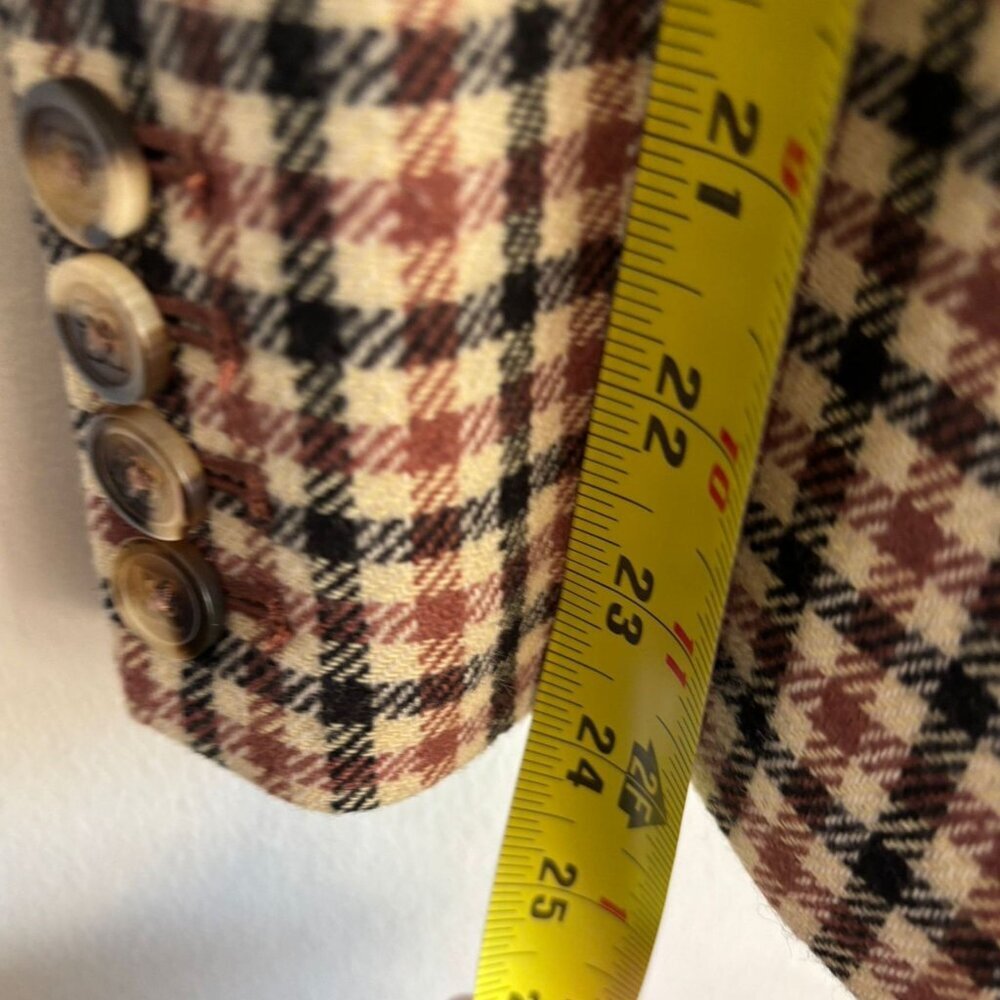 Liz Claiborne Womens Tart Tartans Plaid Wool Blend Blazer Multicolor Size 16 - Picture 5 of 14